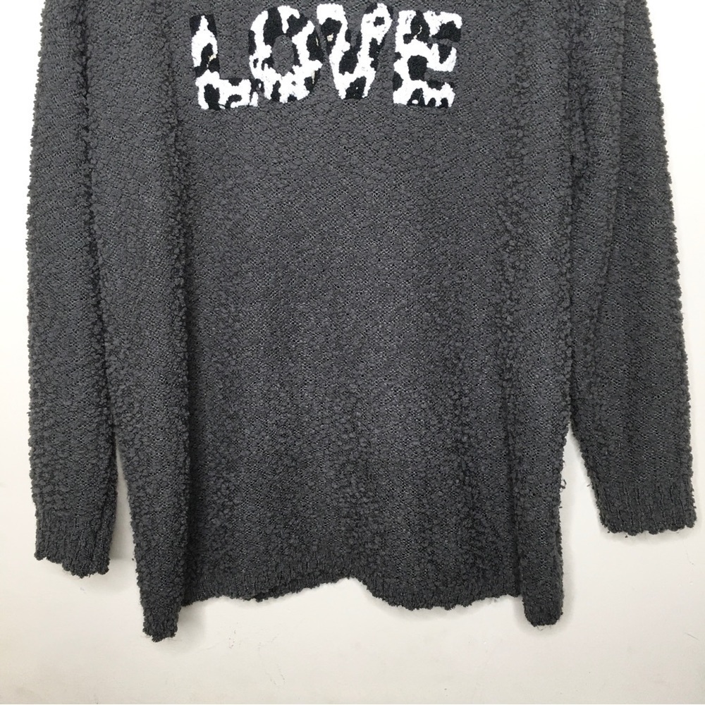 torrid Love Graphic Boucle Knit Pullover Sweater Grey - Picture 11 of 16
